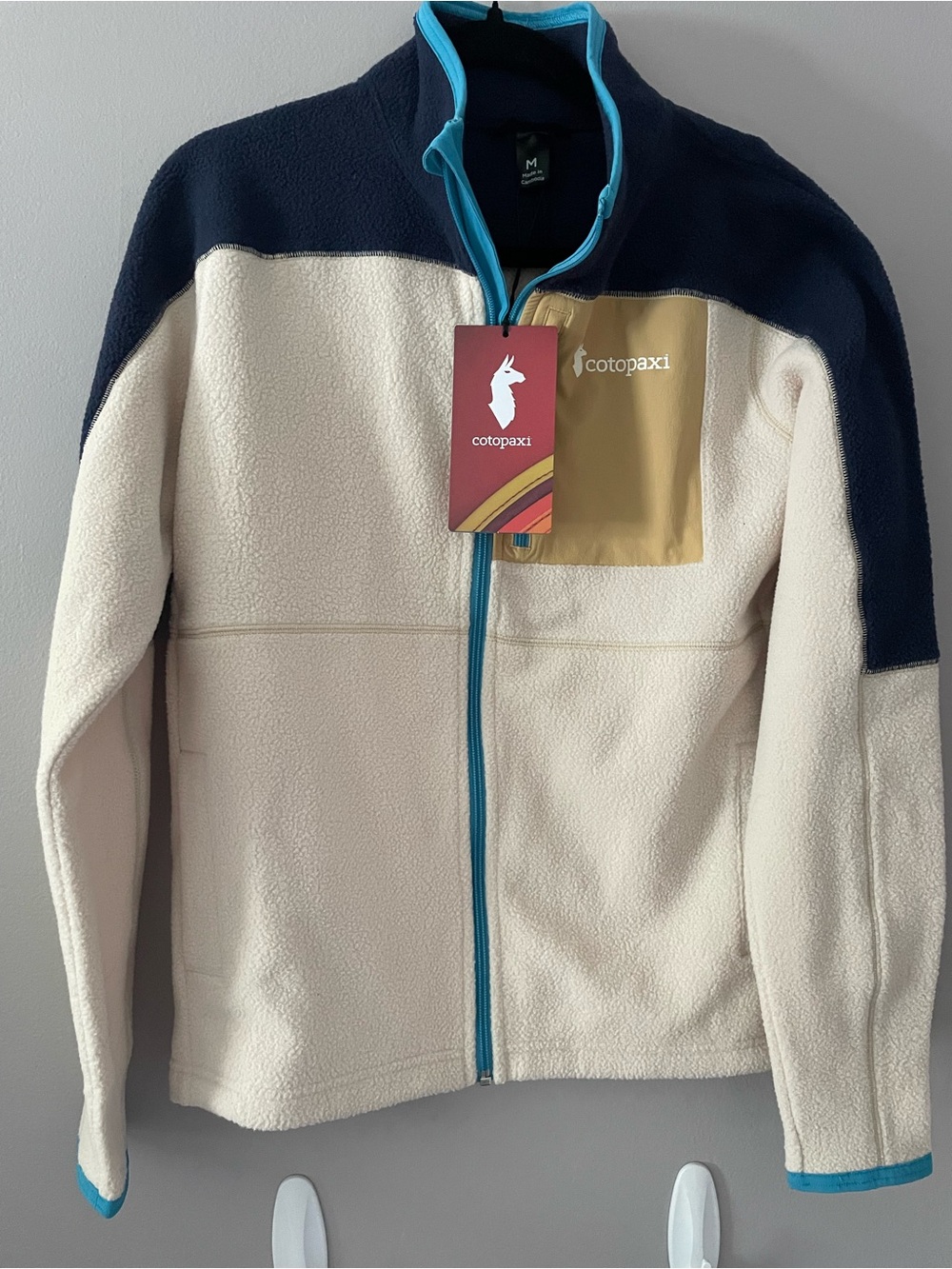 NWT Cotopaxi Abrazo Fleece Full-Zip Jacket in Maritime/Cream Size Medium